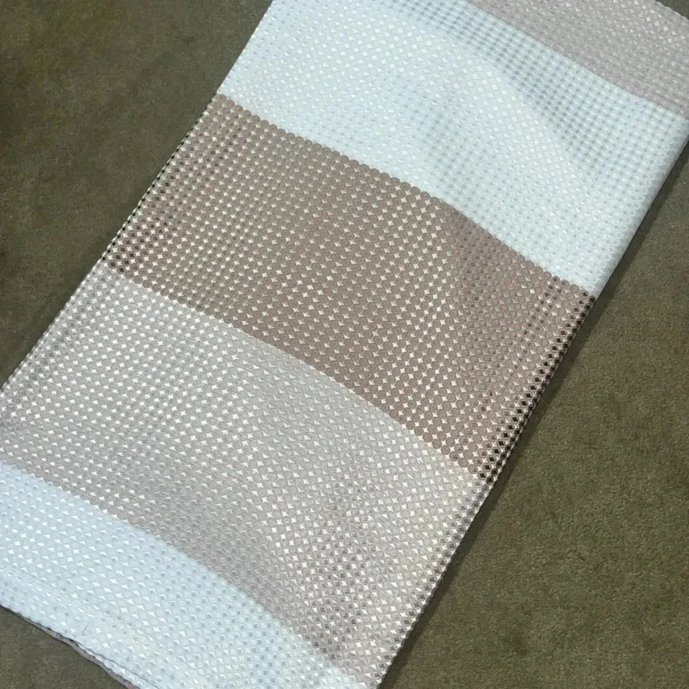 Dainty Home Waffle Weaved Ombre Striped Shower Curtain (approx. 70 inches wide)
